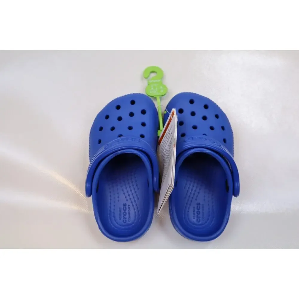NEW Crocs Kid Boy Toddler Blue Bolt Waterproof Slingback Classic Clogs Size C6